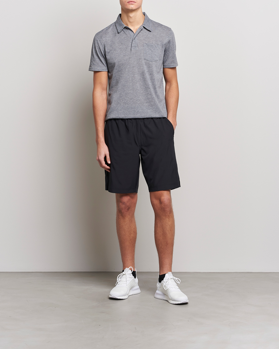 Men | Polo Shirts | Sunspel | Active Pique Polo Grey Melange