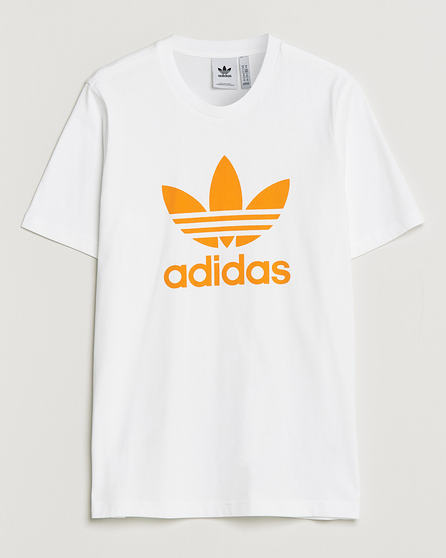 Men | T-Shirts | adidas Originals | Trefoil Crew Neck Tee White/Orange