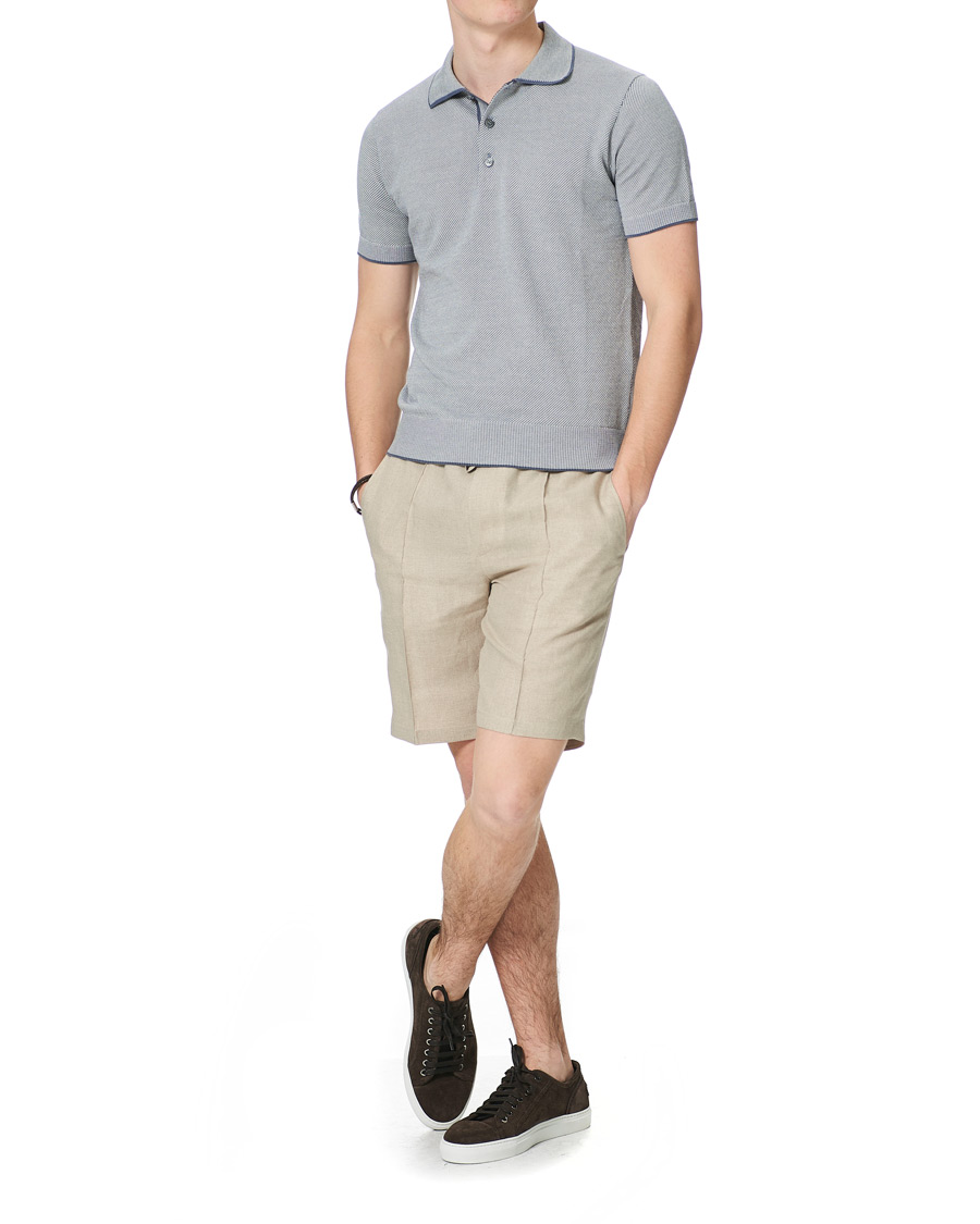 Men | Shorts | Brioni | Drawstring Linen Shorts Beige
