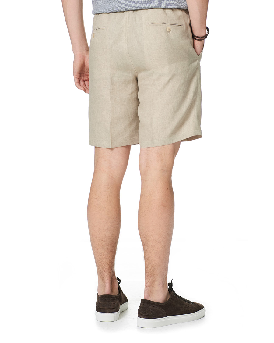 Men | Shorts | Brioni | Drawstring Linen Shorts Beige