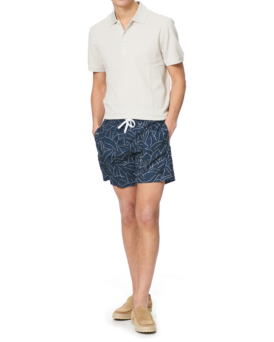 Men | Swimwear | Brioni | Foliage Print Swim Trunks Navy