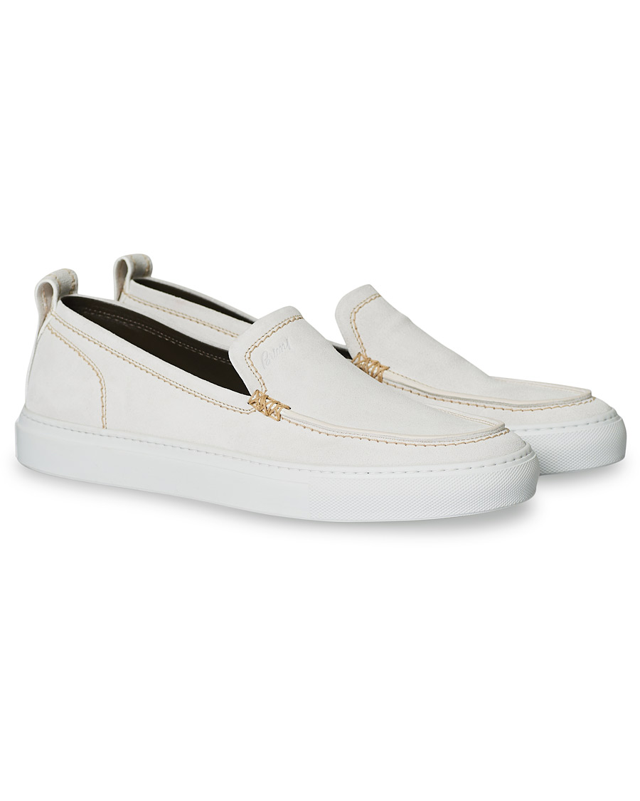 Men | Brioni Cassetta Suede Loafers Off White | Brioni | Cassetta Suede Loafers Off White