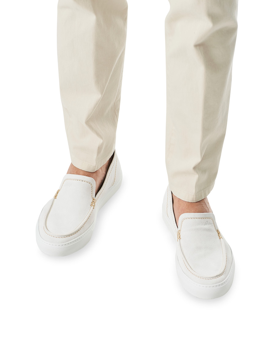 Men | Brioni Cassetta Suede Loafers Off White | Brioni | Cassetta Suede Loafers Off White