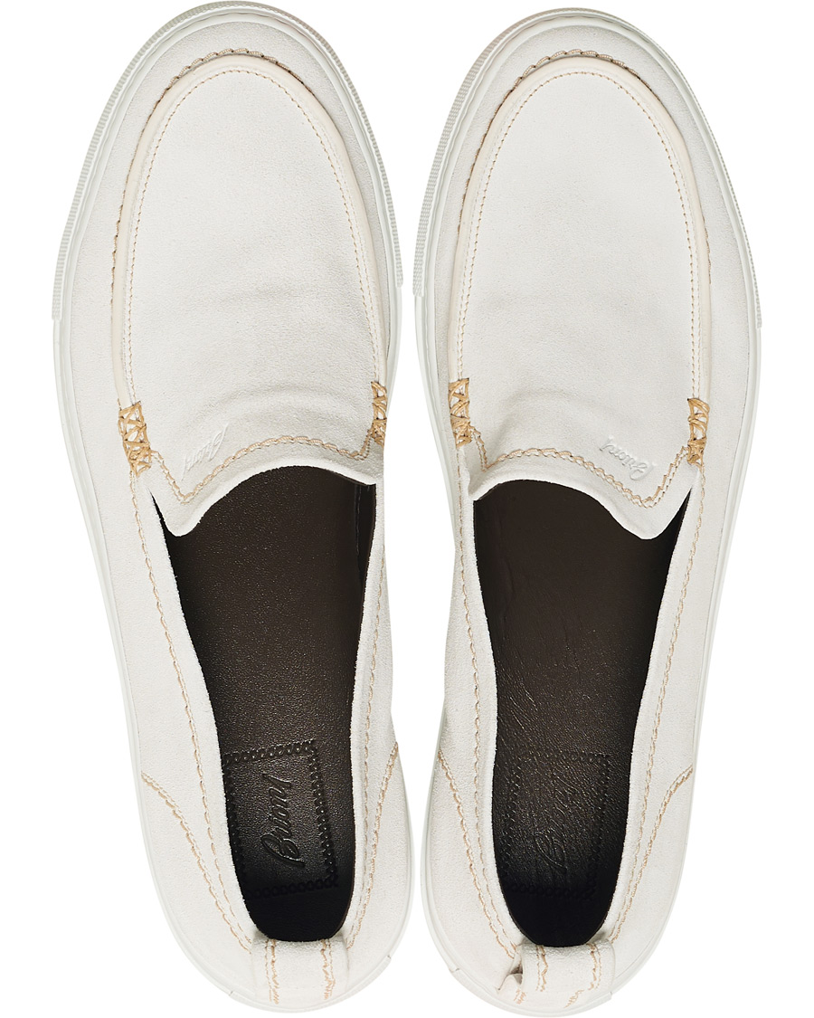 Men | Brioni Cassetta Suede Loafers Off White | Brioni | Cassetta Suede Loafers Off White