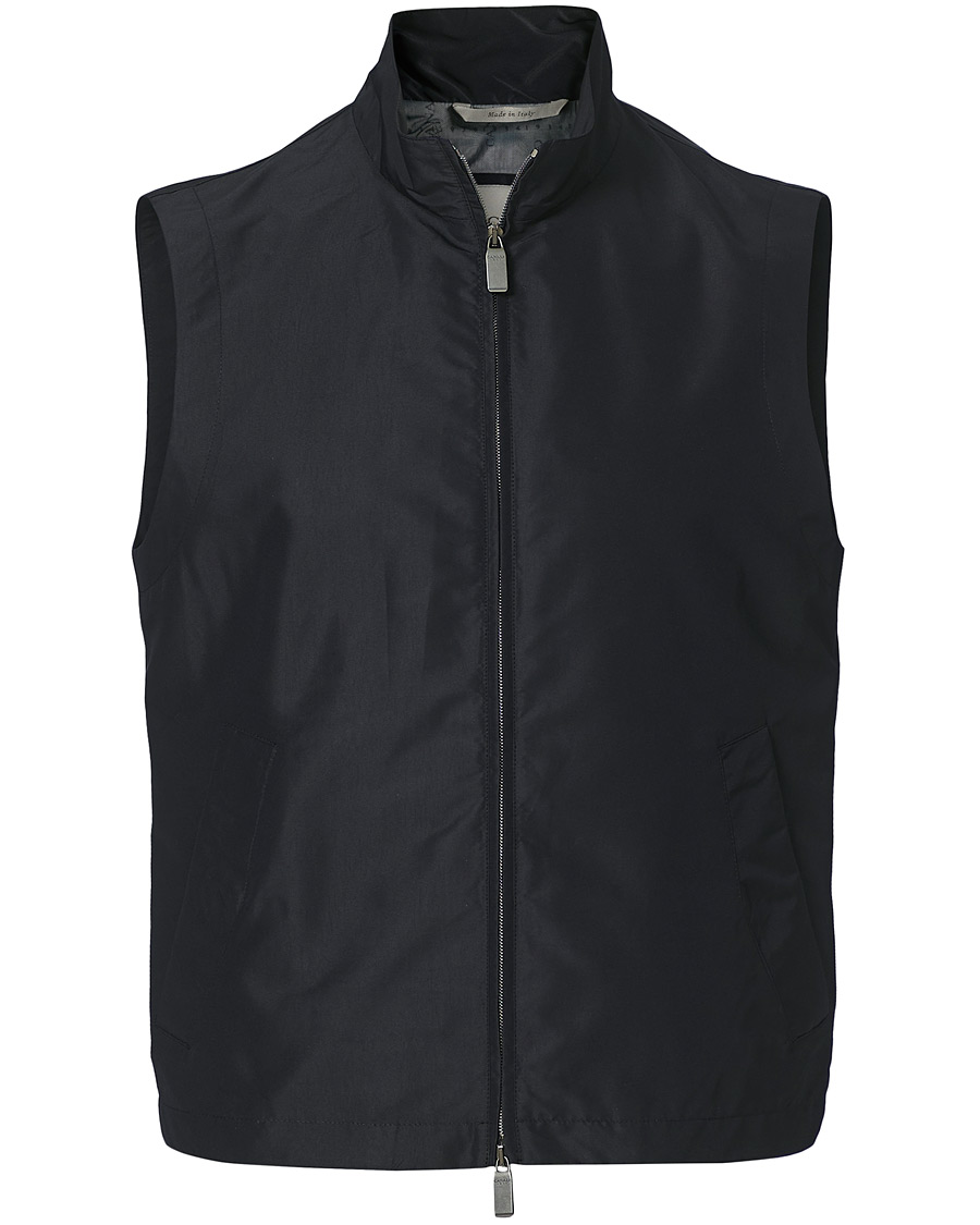 Men | Coats & Jackets | Canali | Microfiber Nylon Gilet Navy