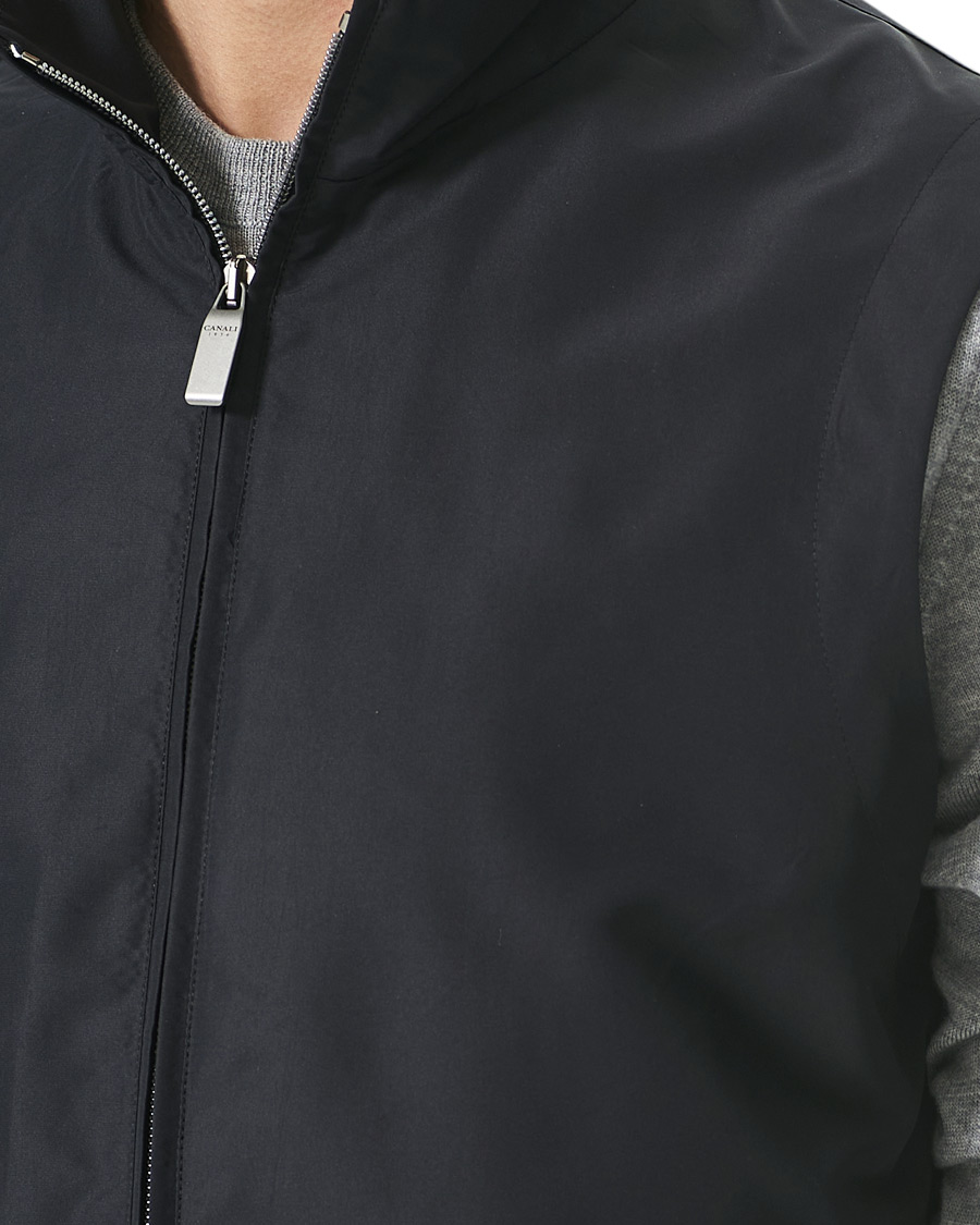 Men | Coats & Jackets | Canali | Microfiber Nylon Gilet Navy