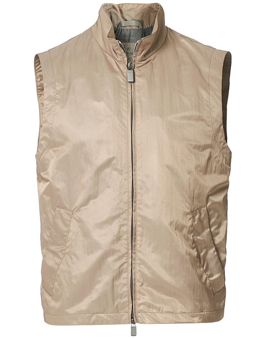 Men | Coats & Jackets | Canali | Microfiber Nylon Gilet Beige