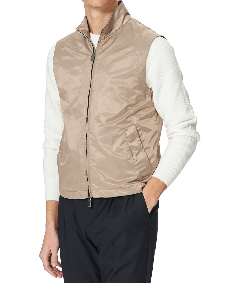Men | Coats & Jackets | Canali | Microfiber Nylon Gilet Beige
