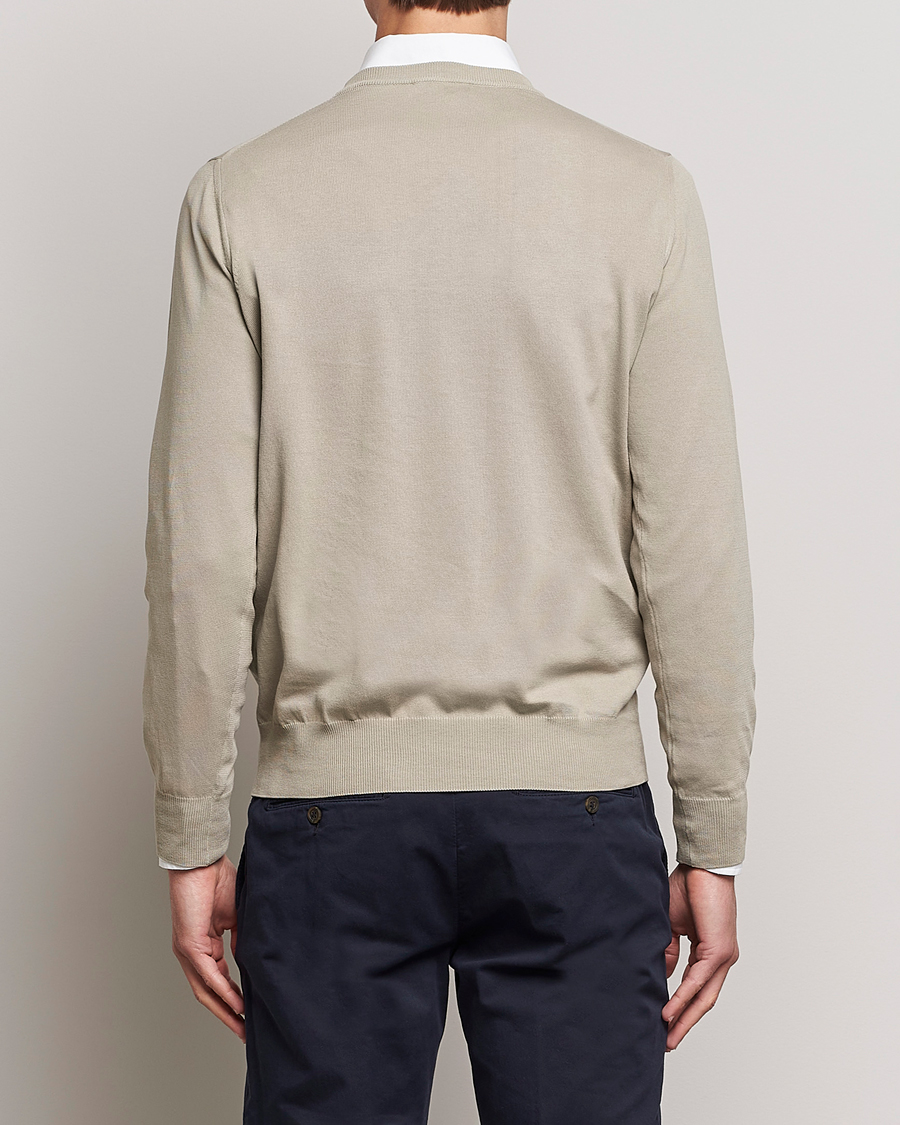 Men | Sweaters & Knitwear | Canali | Cotton Crew Neck Pullover Sage