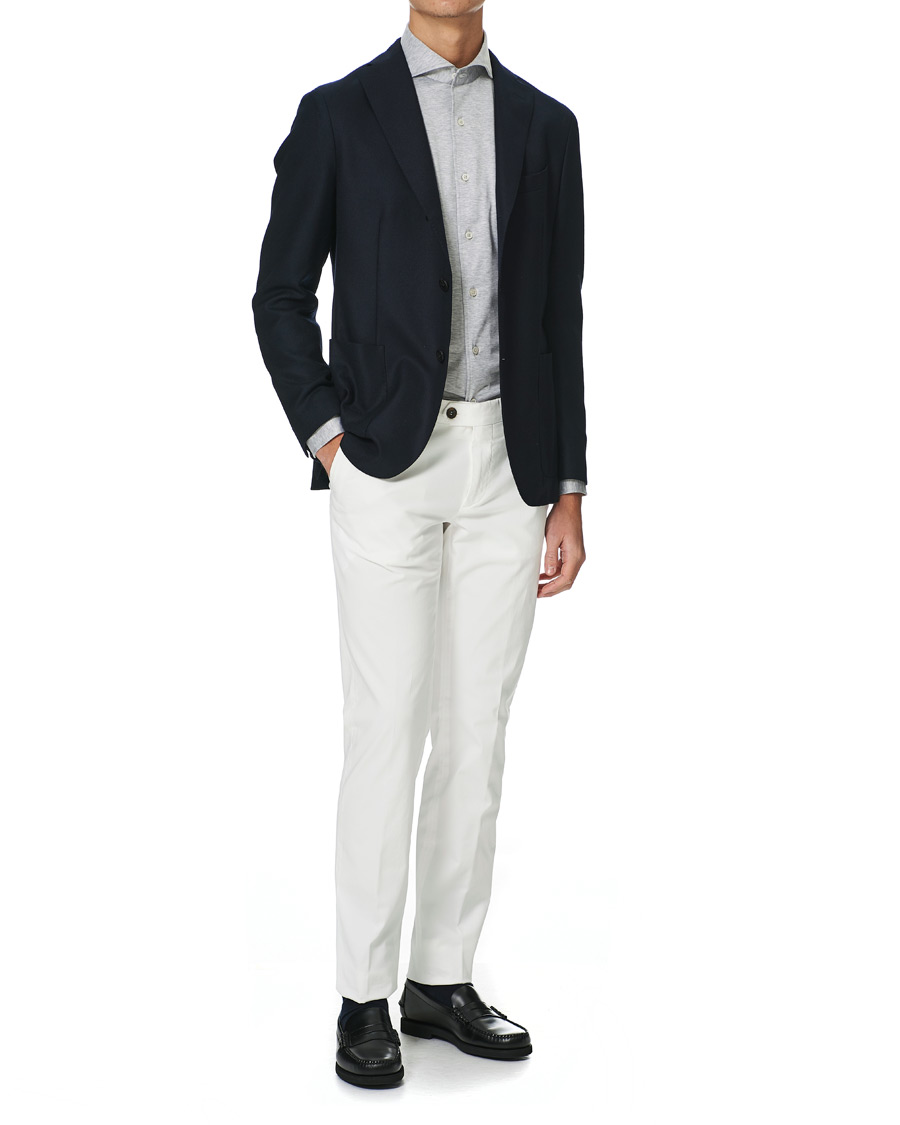 Men | Shirts | Canali | Slim Fit Jersey Shirt Light Grey