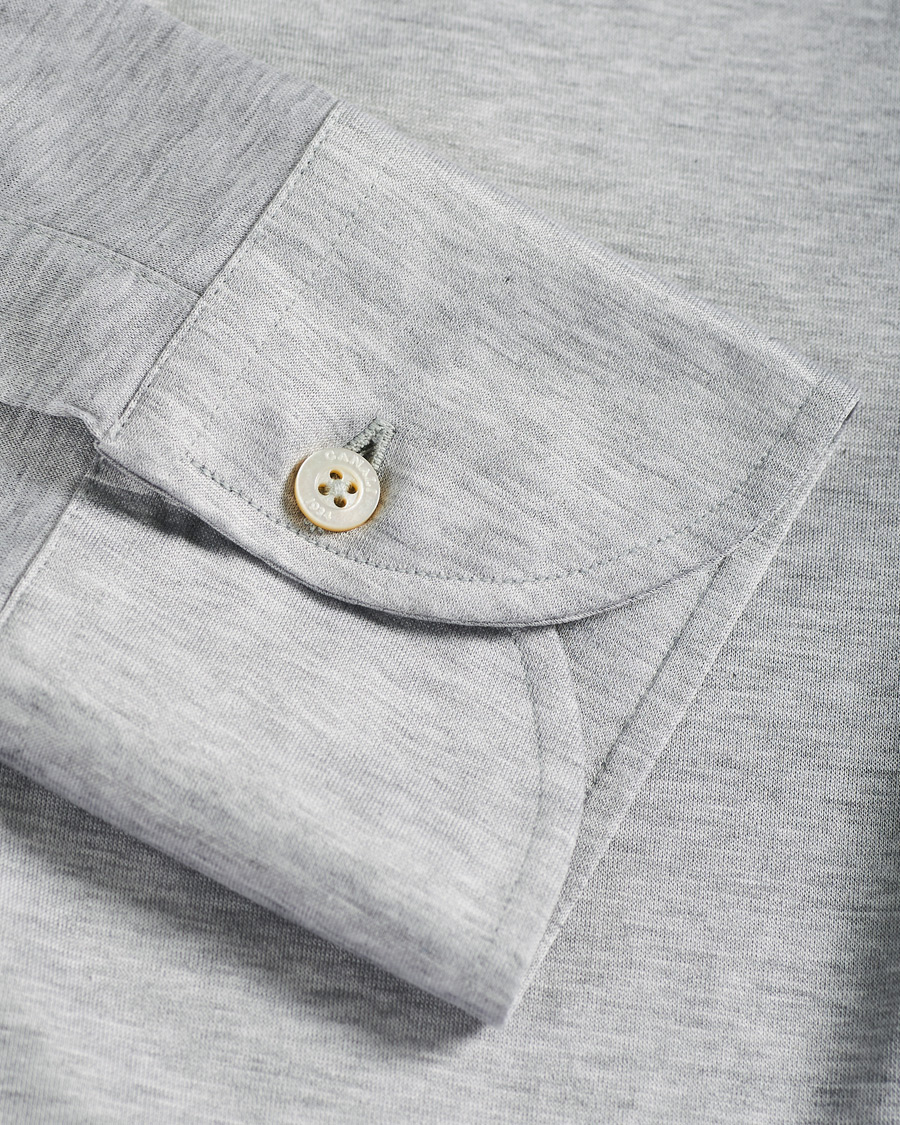 Men | Shirts | Canali | Slim Fit Jersey Shirt Light Grey