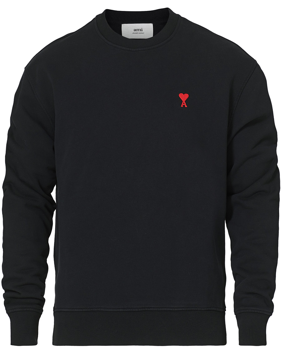 Men | Sweaters & Knitwear | AMI | Heart Logo Sweatshirt Black