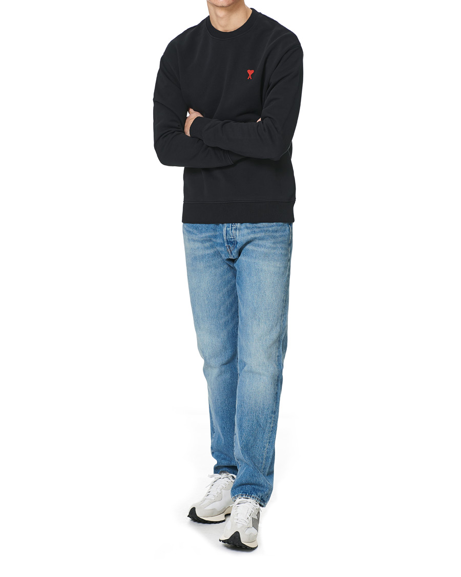 Men | Sweaters & Knitwear | AMI | Heart Logo Sweatshirt Black