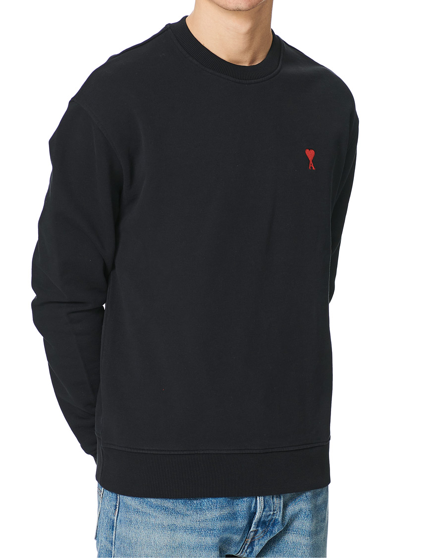 Men | Sweaters & Knitwear | AMI | Heart Logo Sweatshirt Black