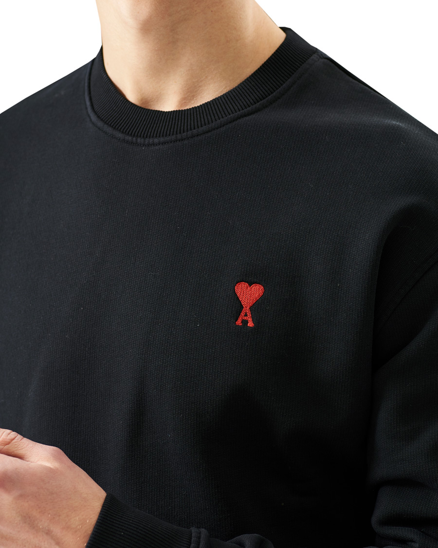 Men | Sweaters & Knitwear | AMI | Heart Logo Sweatshirt Black