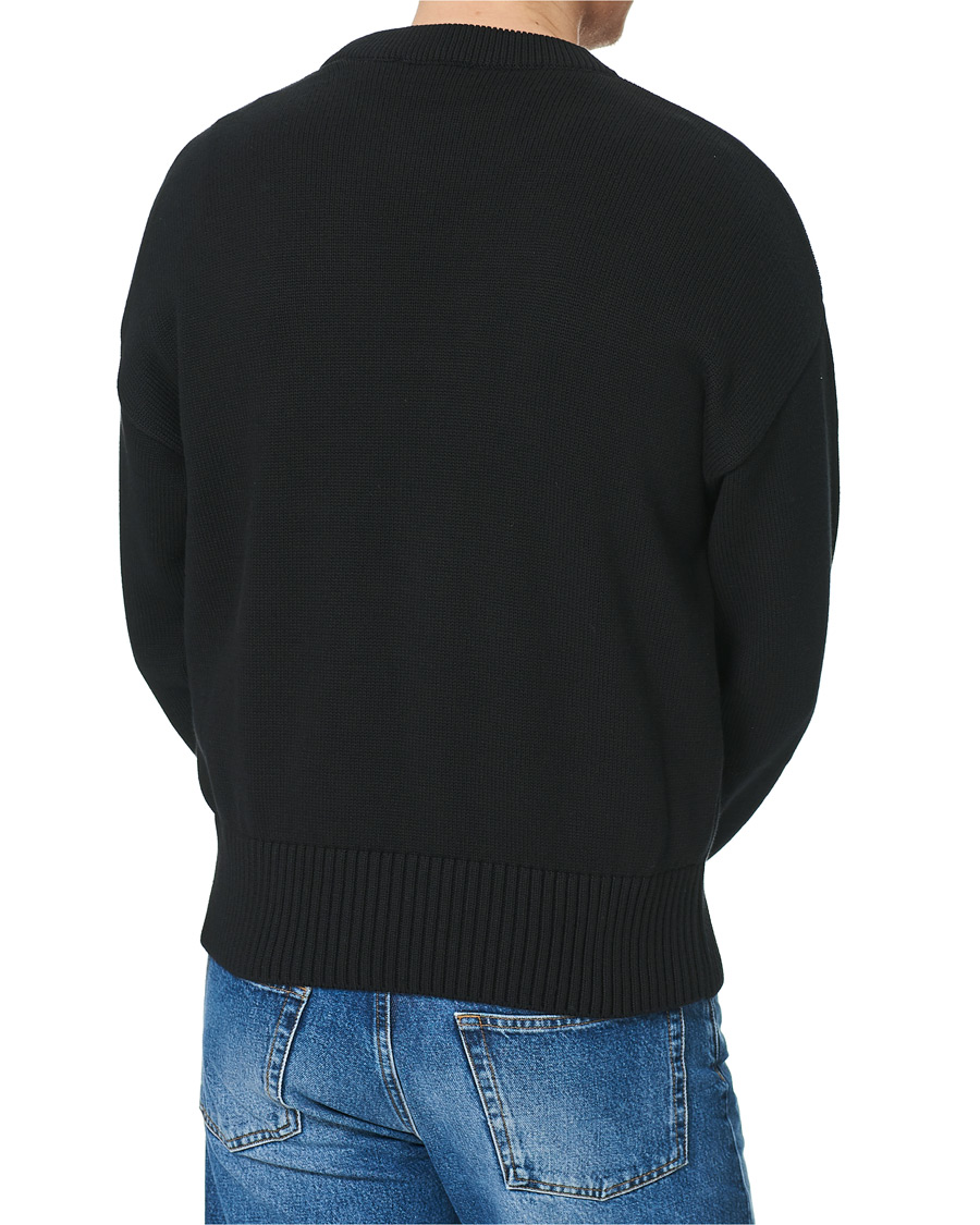 Men | Sweaters & Knitwear | AMI | Big Heart Knitted Crew Neck Black