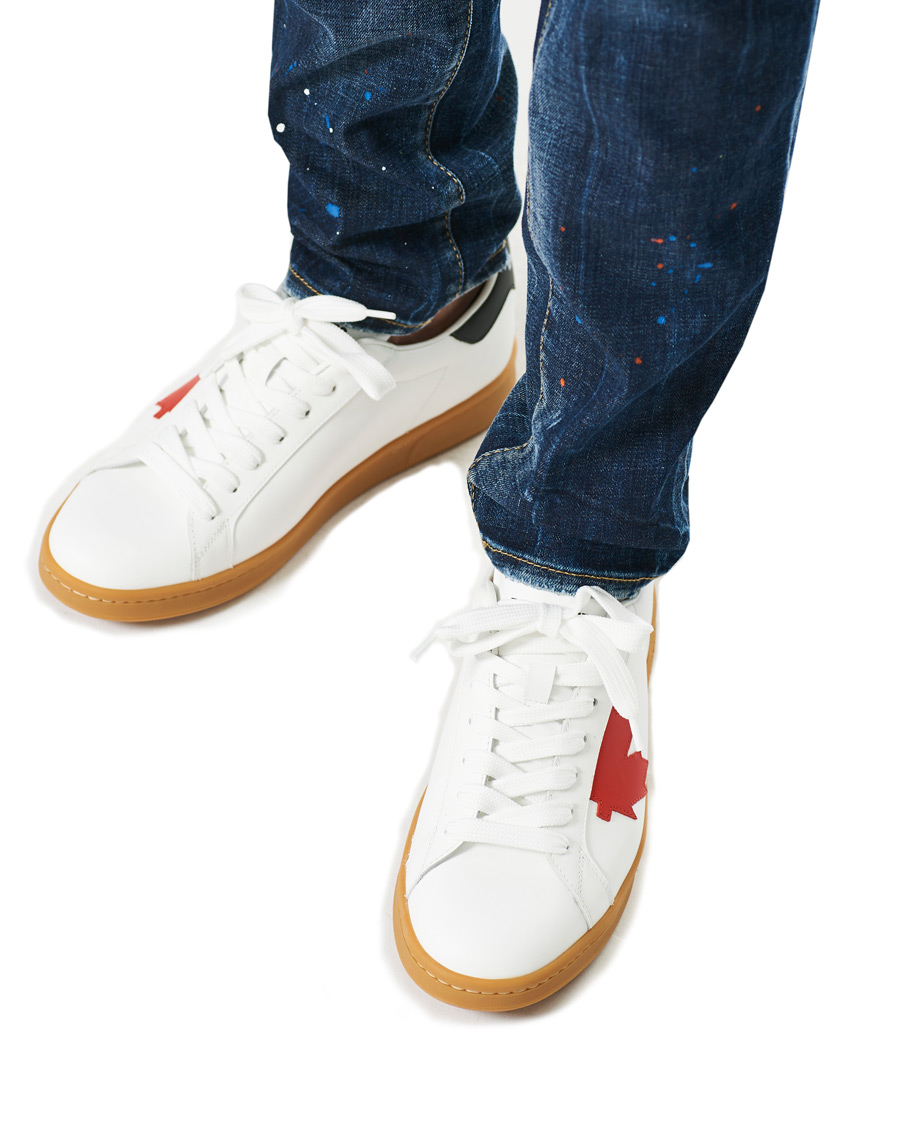 Men | Dsquared2 Leaf Boxer Sneaker White | Dsquared2 | Leaf Boxer Sneaker White