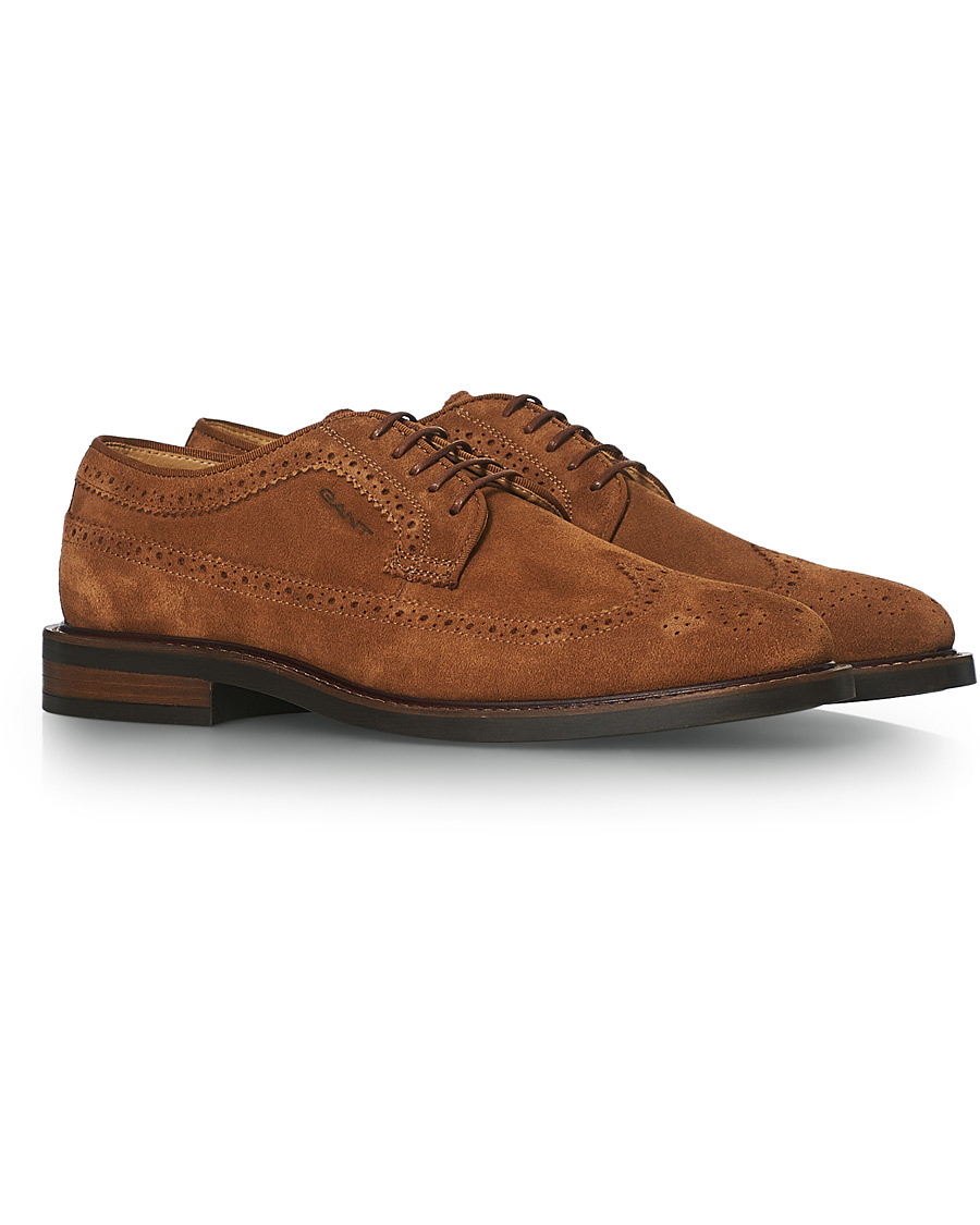 Men | GANT St Akron Brouge Derby Cognac Suede | GANT | St Akron Brouge Derby Cognac Suede