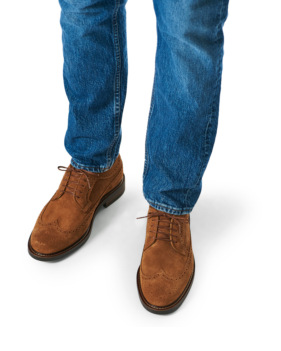 Men | GANT St Akron Brouge Derby Cognac Suede | GANT | St Akron Brouge Derby Cognac Suede
