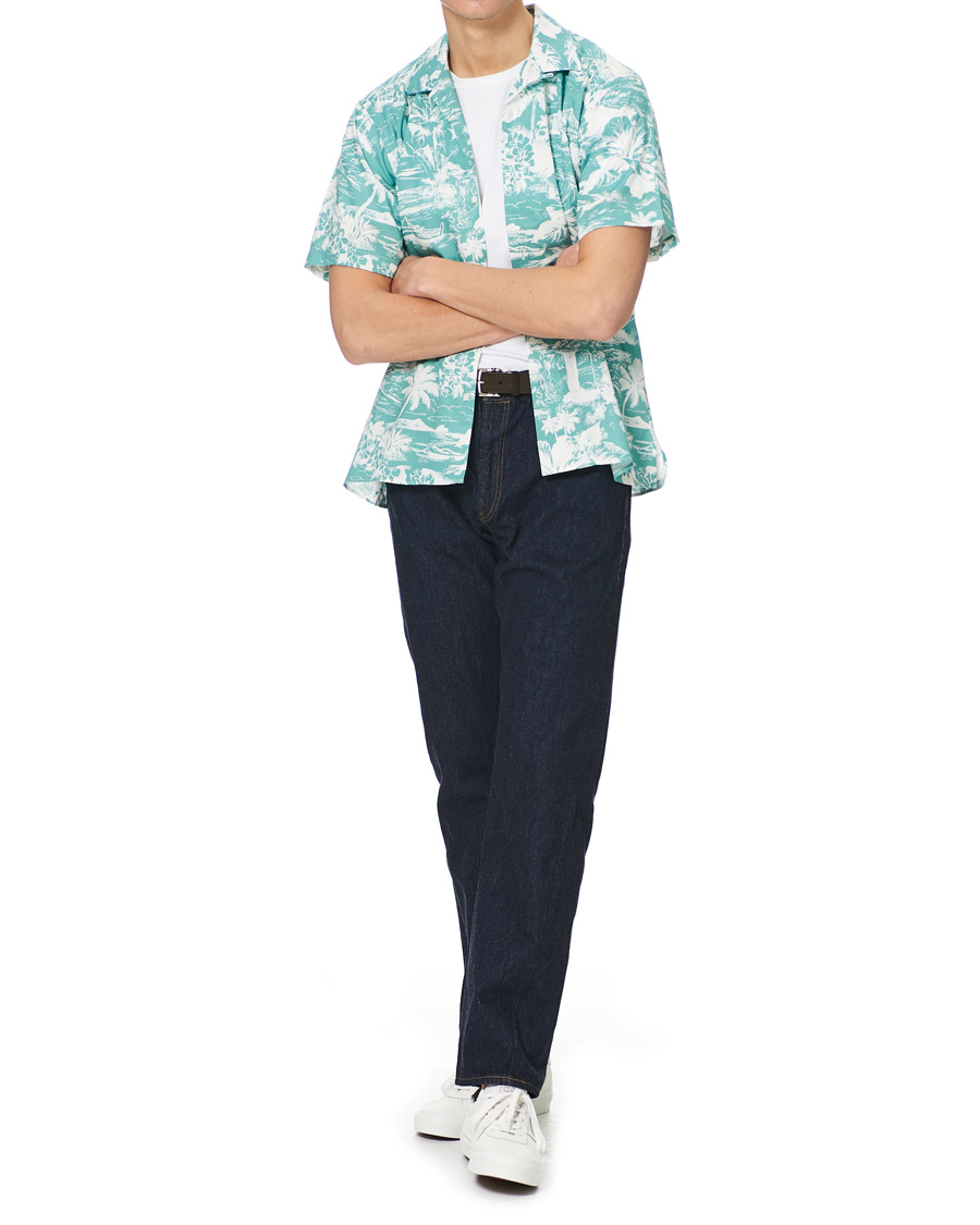 Men | Shirts | Gitman Vintage | Rayon Aloha Camp Collar Shirt Mint Green