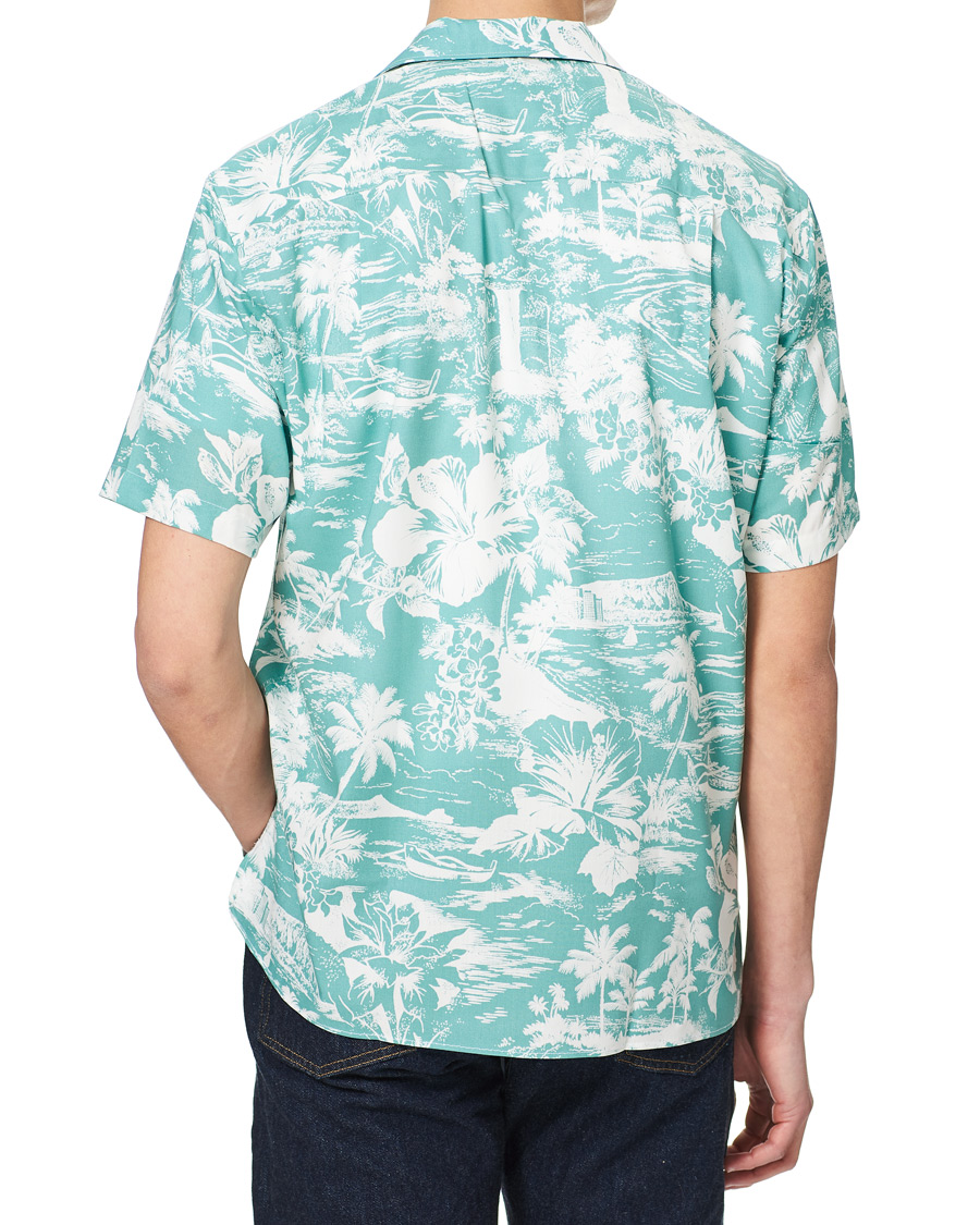 Men | Shirts | Gitman Vintage | Rayon Aloha Camp Collar Shirt Mint Green