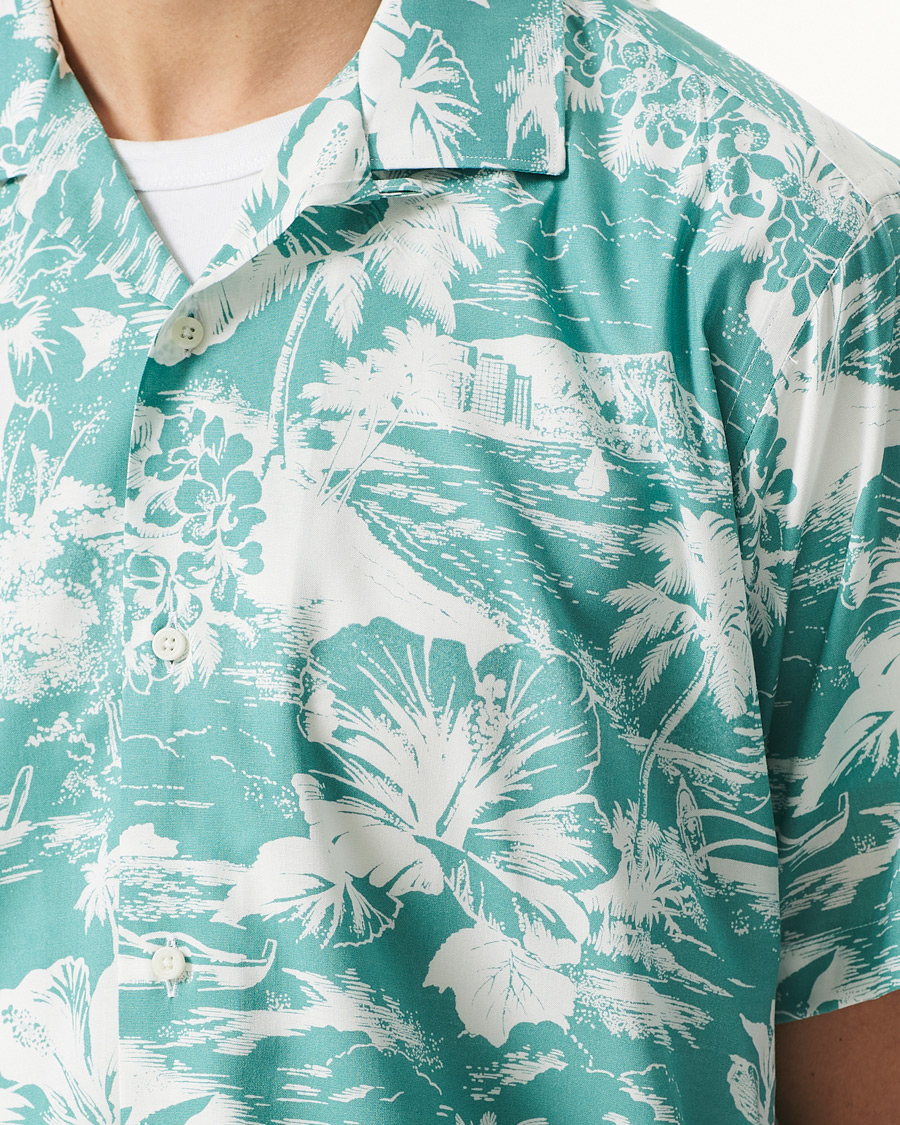 Men | Shirts | Gitman Vintage | Rayon Aloha Camp Collar Shirt Mint Green