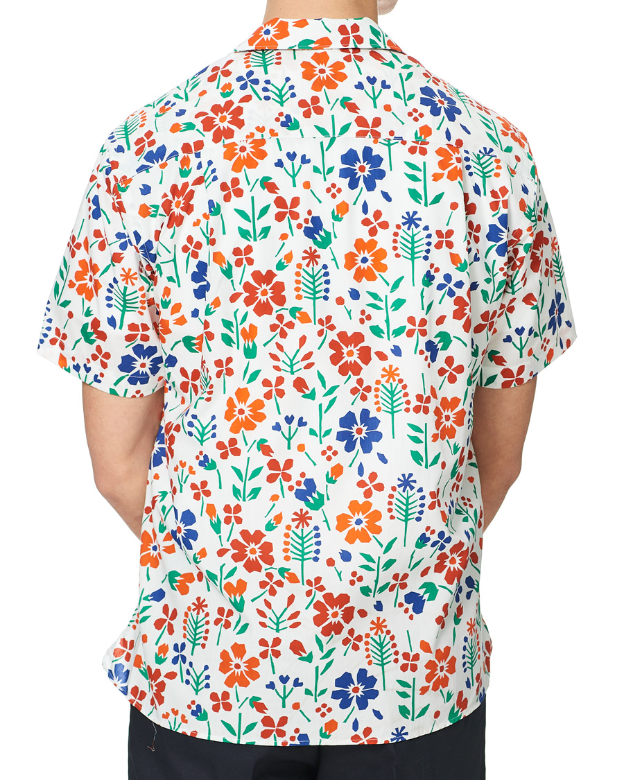 Men | Shirts | Gitman Vintage | Flores Camp Collar Shirt White/Orange