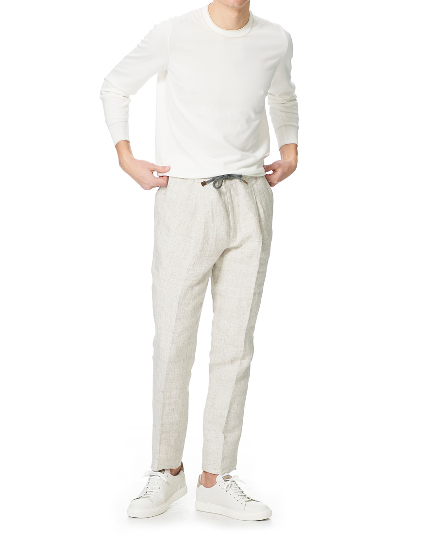 Men | Sweaters & Knitwear | Brunello Cucinelli | Contrast Collar Crew Neck Sweater Panama