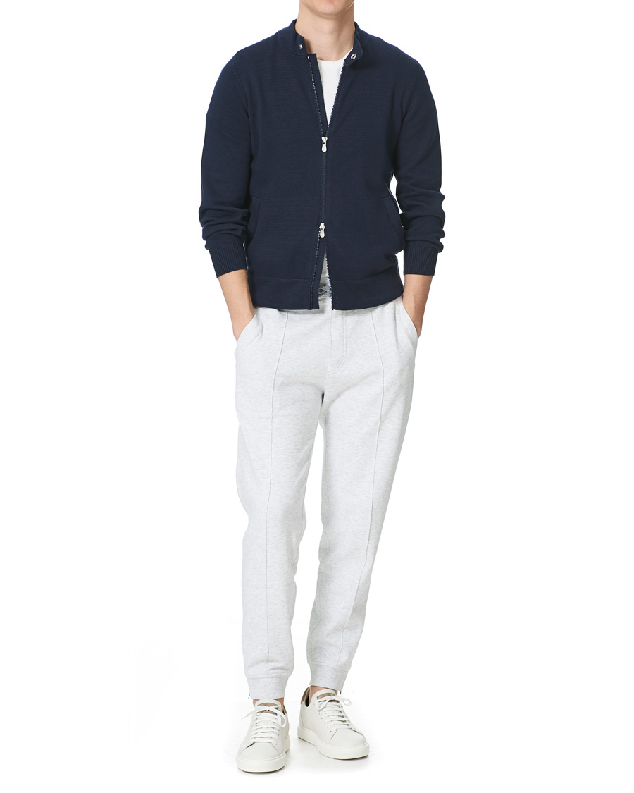 Men | Trousers | Brunello Cucinelli | Soft Cotton Jersey Sweatpants Pearl Grey