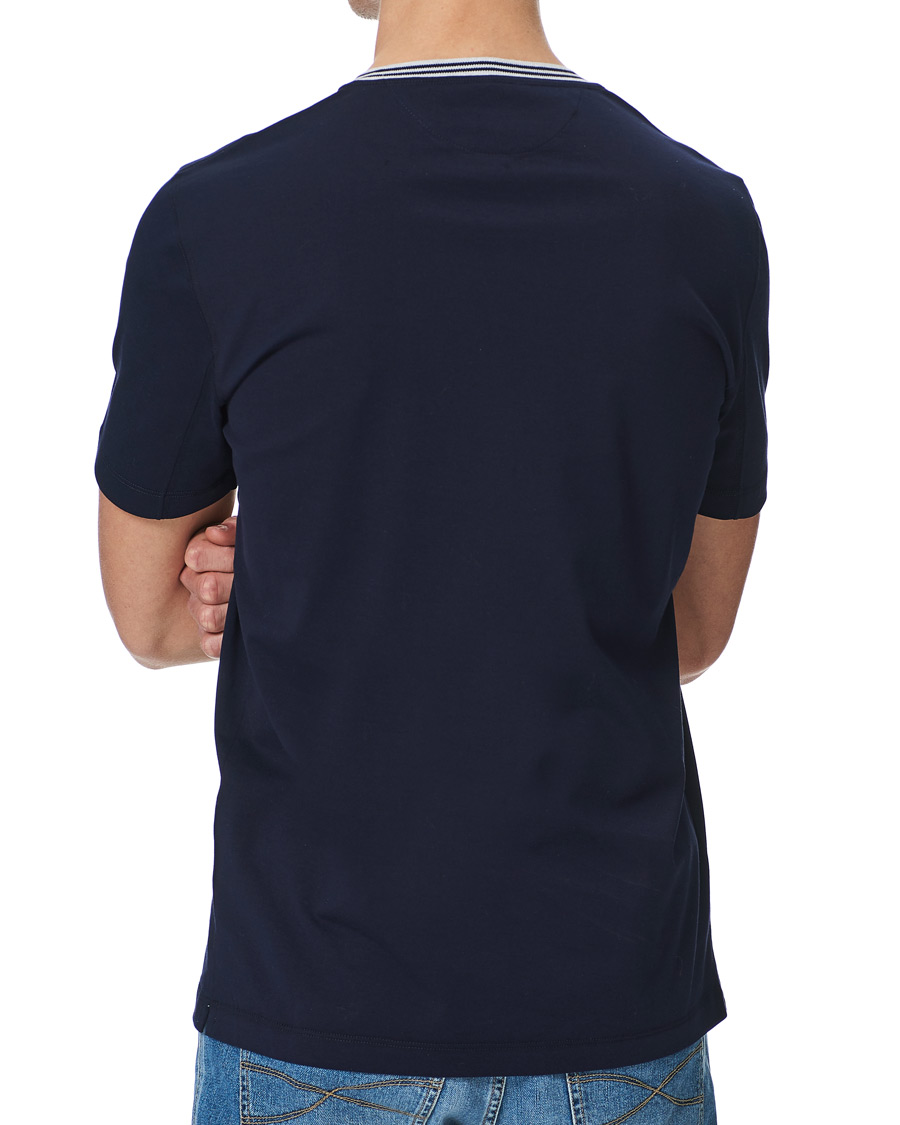 Men | T-Shirts | Brunello Cucinelli | Contrast Collar Short Sleeve T-Shirt Navy