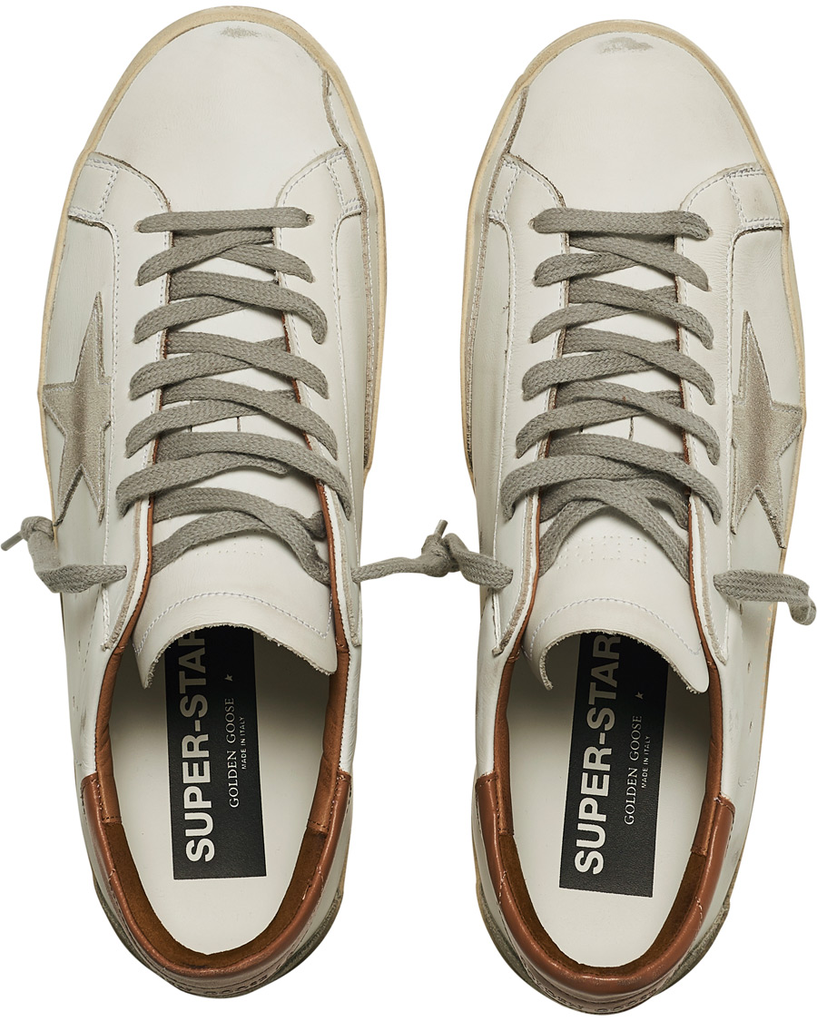 Men | Golden Goose Deluxe Brand Super-Star Sneakers White/Brown | Golden Goose | Deluxe Brand Super-Star Sneakers White/Brown