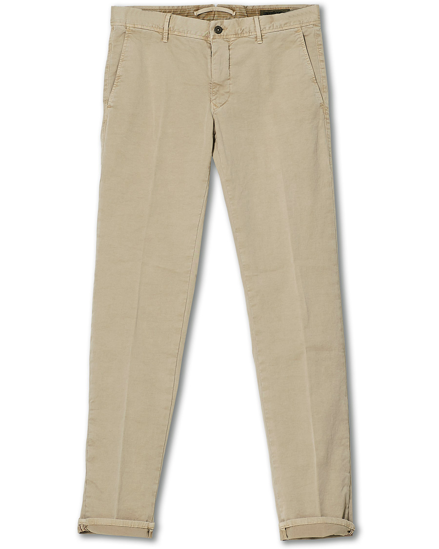 Men | Trousers | Incotex | Slim Fit Garment Dyed Slacks Beige
