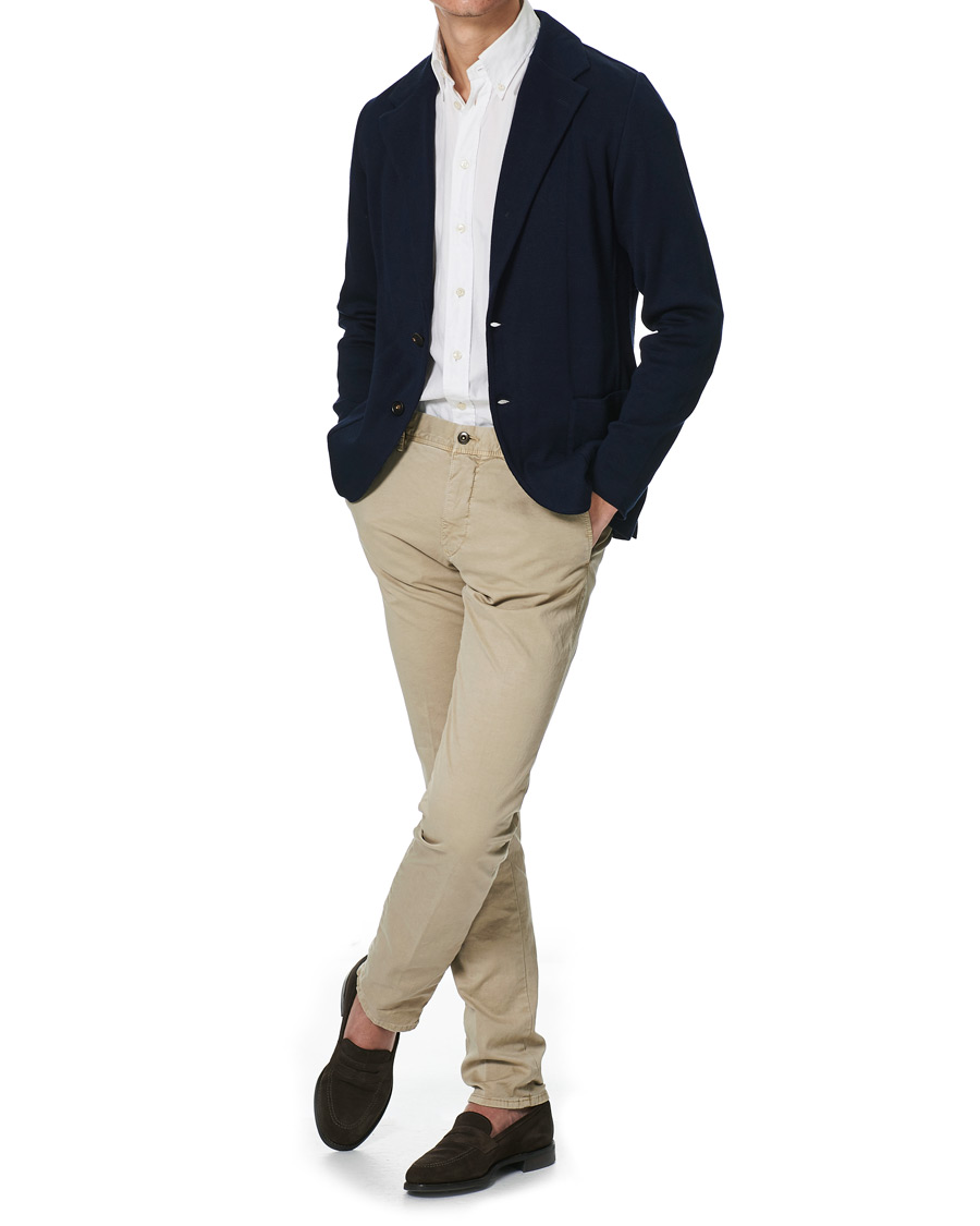 Men | Trousers | Incotex | Slim Fit Garment Dyed Slacks Beige