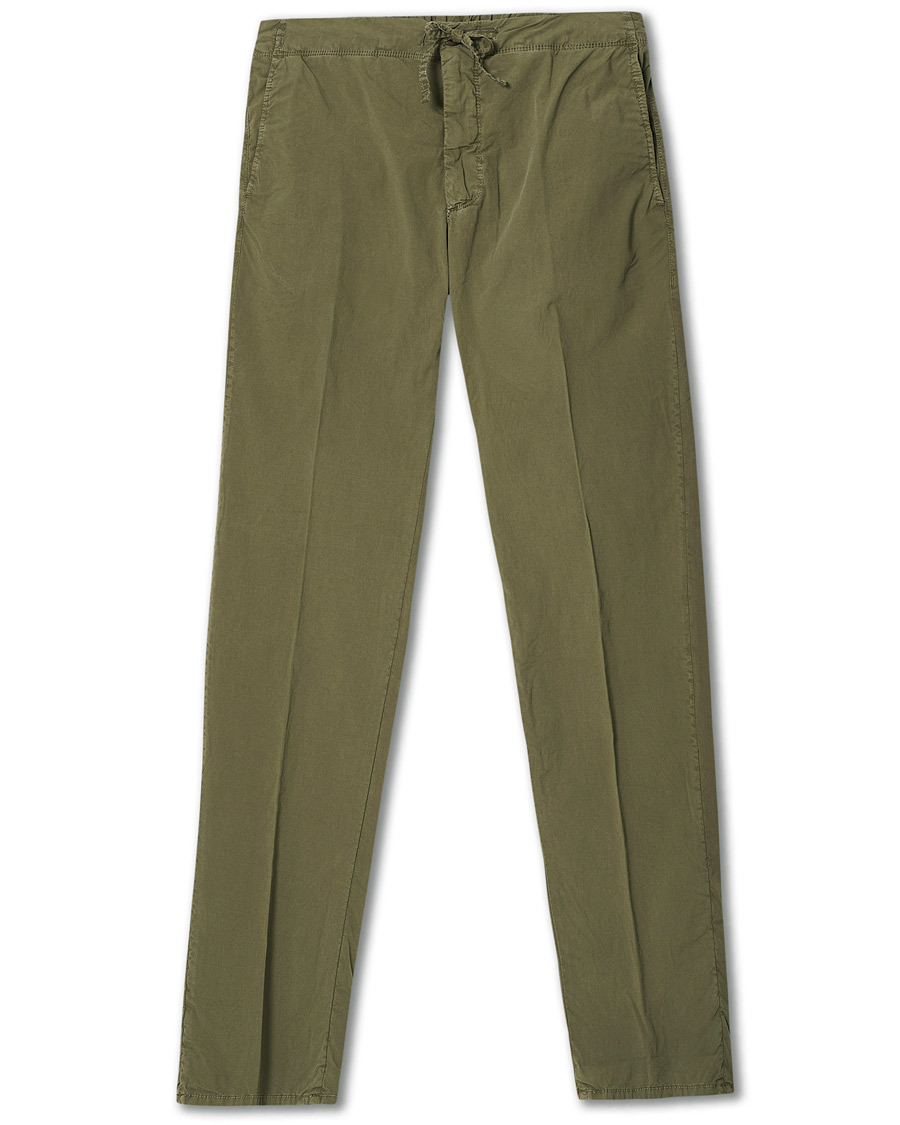 Men | Trousers | Incotex | Leisure Fit Drawstring Pants Olive