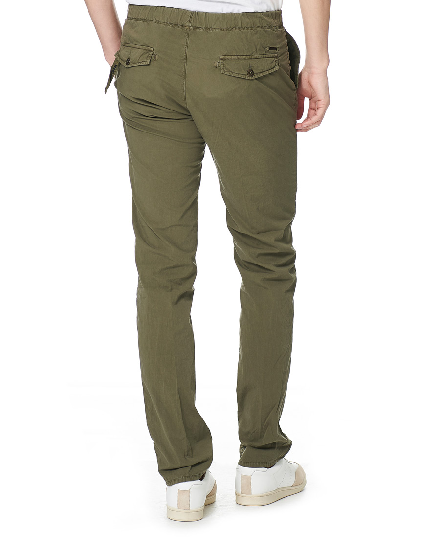 Men | Trousers | Incotex | Leisure Fit Drawstring Pants Olive