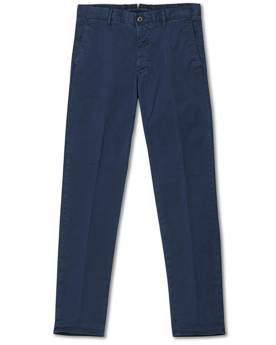 Men | Trousers | Incotex | Regular Fit Garment Dyed Slacks Navy