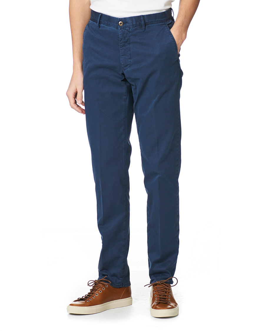 Men | Trousers | Incotex | Regular Fit Garment Dyed Slacks Navy