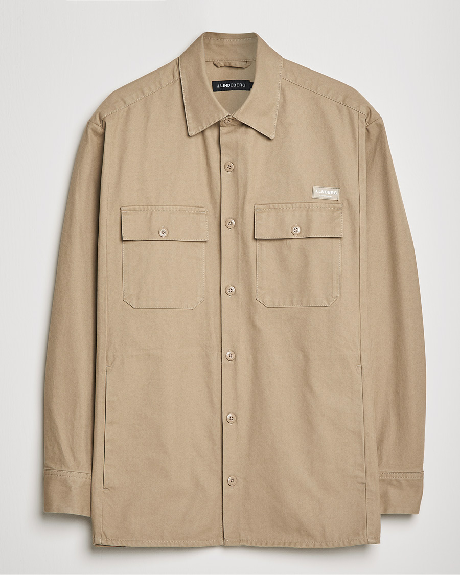 Men | Shirts | J.Lindeberg | Daze Twill Overshirt Batique Khaki