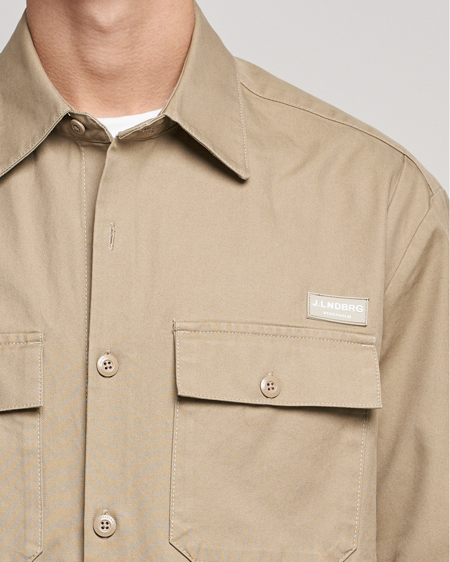 Men | Shirts | J.Lindeberg | Daze Twill Overshirt Batique Khaki