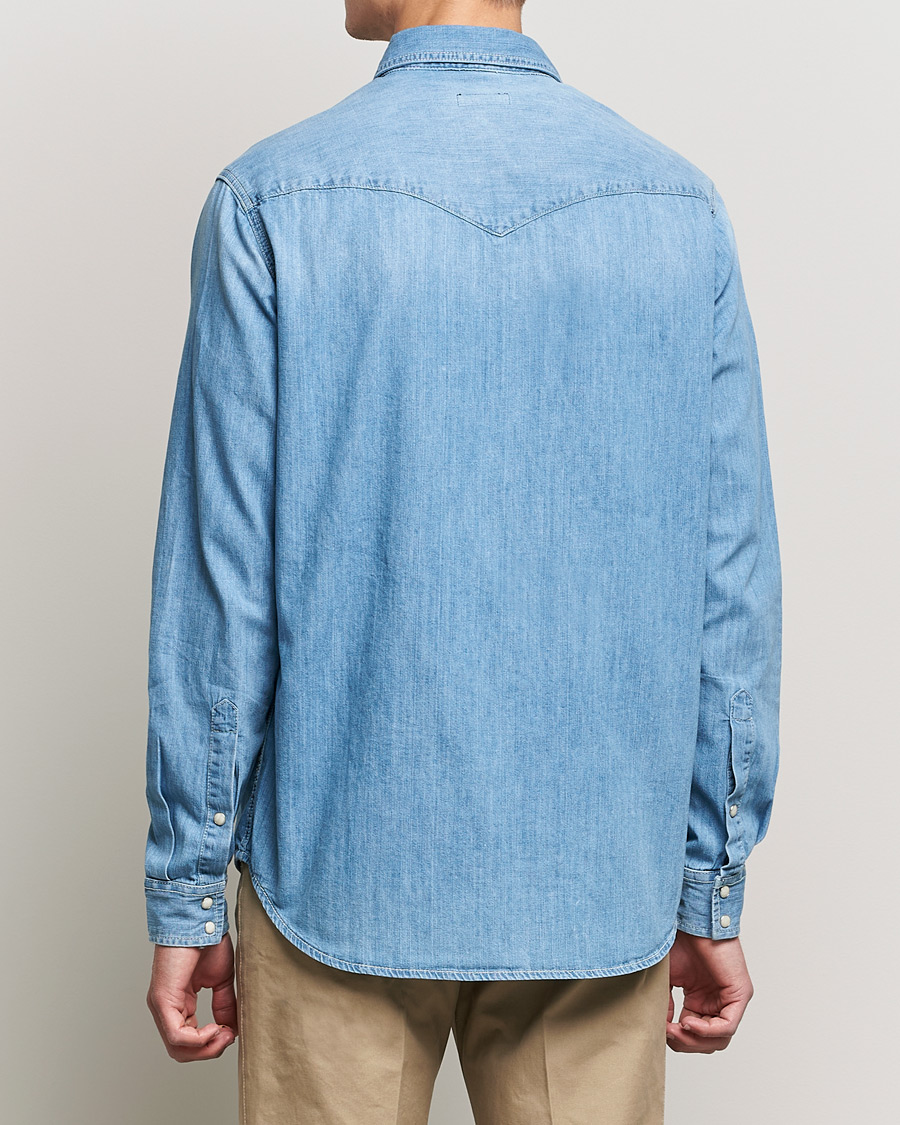 Men | Shirts | J.Lindeberg | Carson Western Denim Shirt Bleached Denim