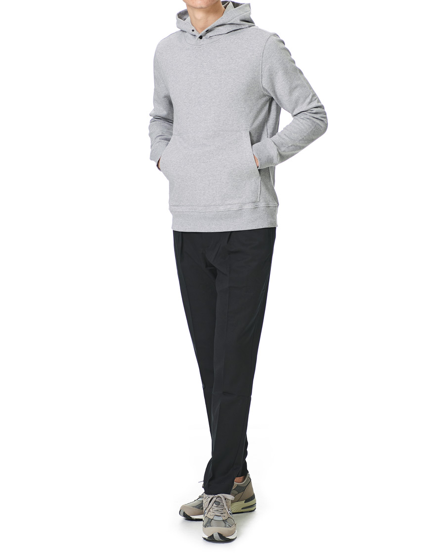 Men | Sweaters & Knitwear | J.Lindeberg | Throw Button Sweat Hoodie Mid Grey Melange