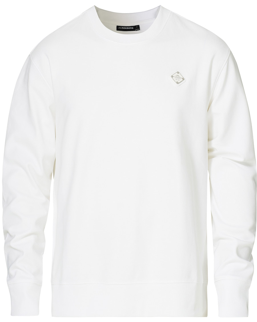 Men | Sweaters & Knitwear | J.Lindeberg | Ivar Interlock Logo Sweatshirt White