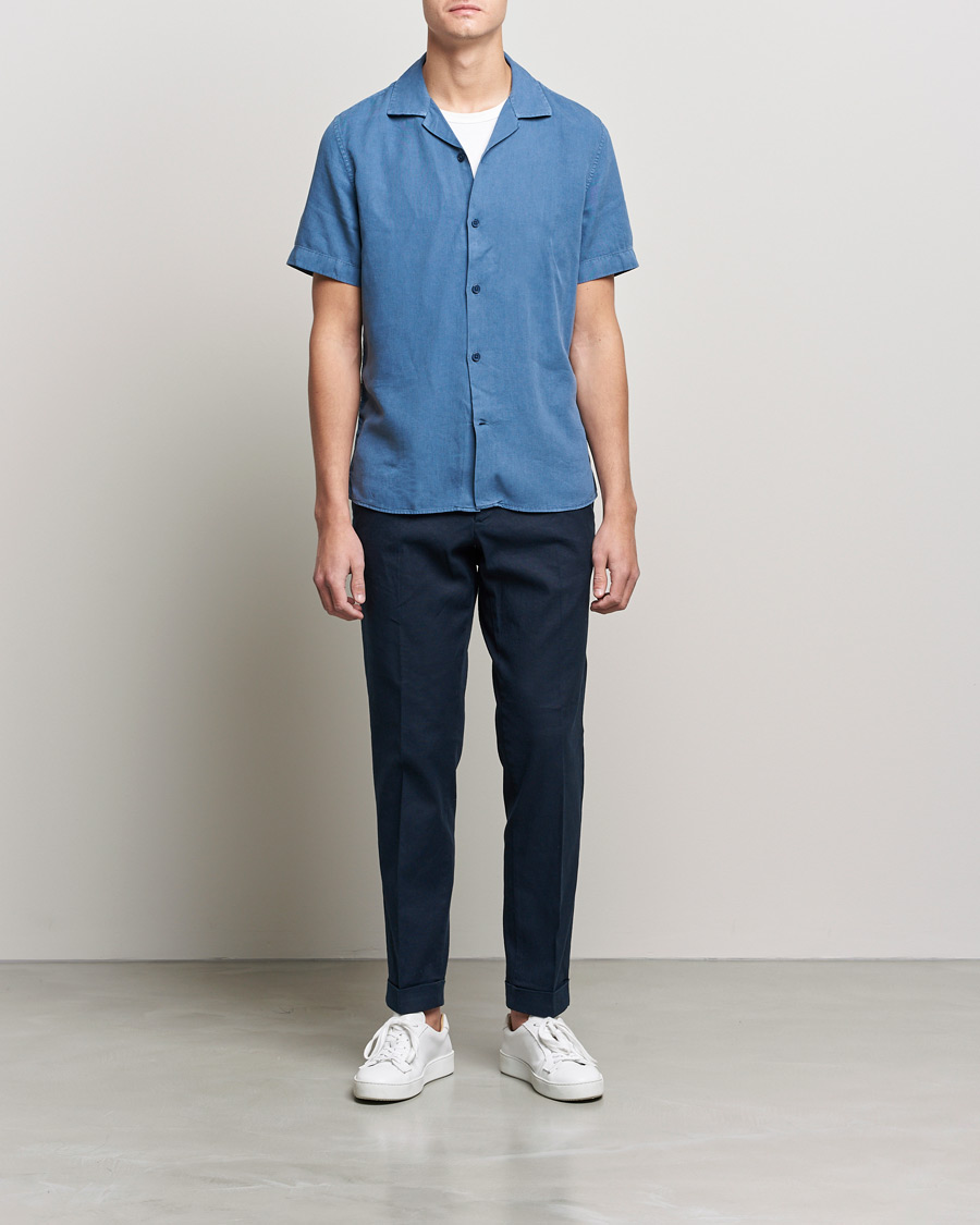Men | Trousers | J.Lindeberg | Grant Stretch Cotton/Linen Trousers Navy