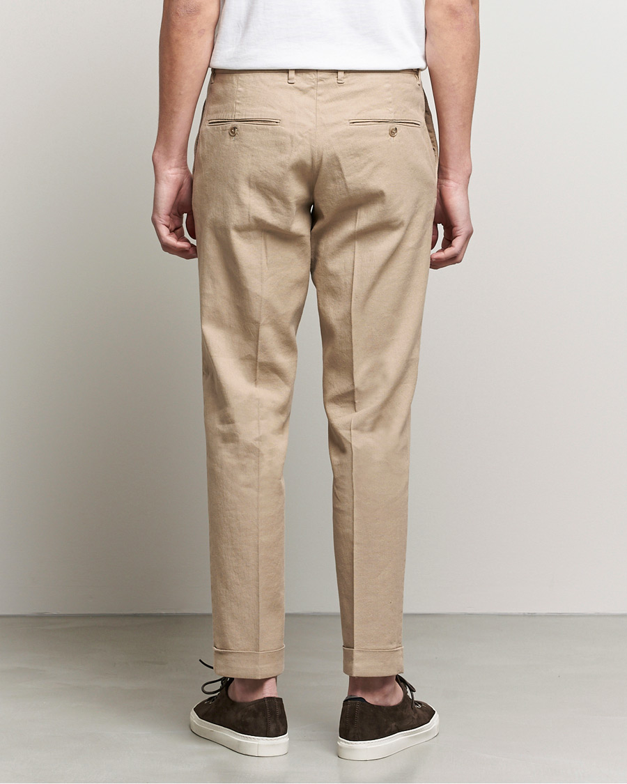 Men | Trousers | J.Lindeberg | Grant Stretch Cotton/Linen Trousers Batique Khaki
