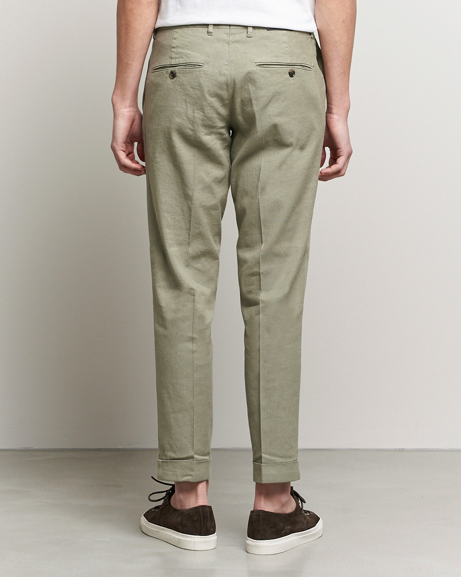 Men | Trousers | J.Lindeberg | Grant Stretch Cotton/Linen Trousers Vetiver