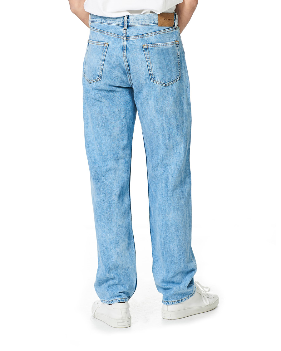 Men | Jeans | J.Lindeberg | Johnny Light Washed Loose Jeans Light Blue