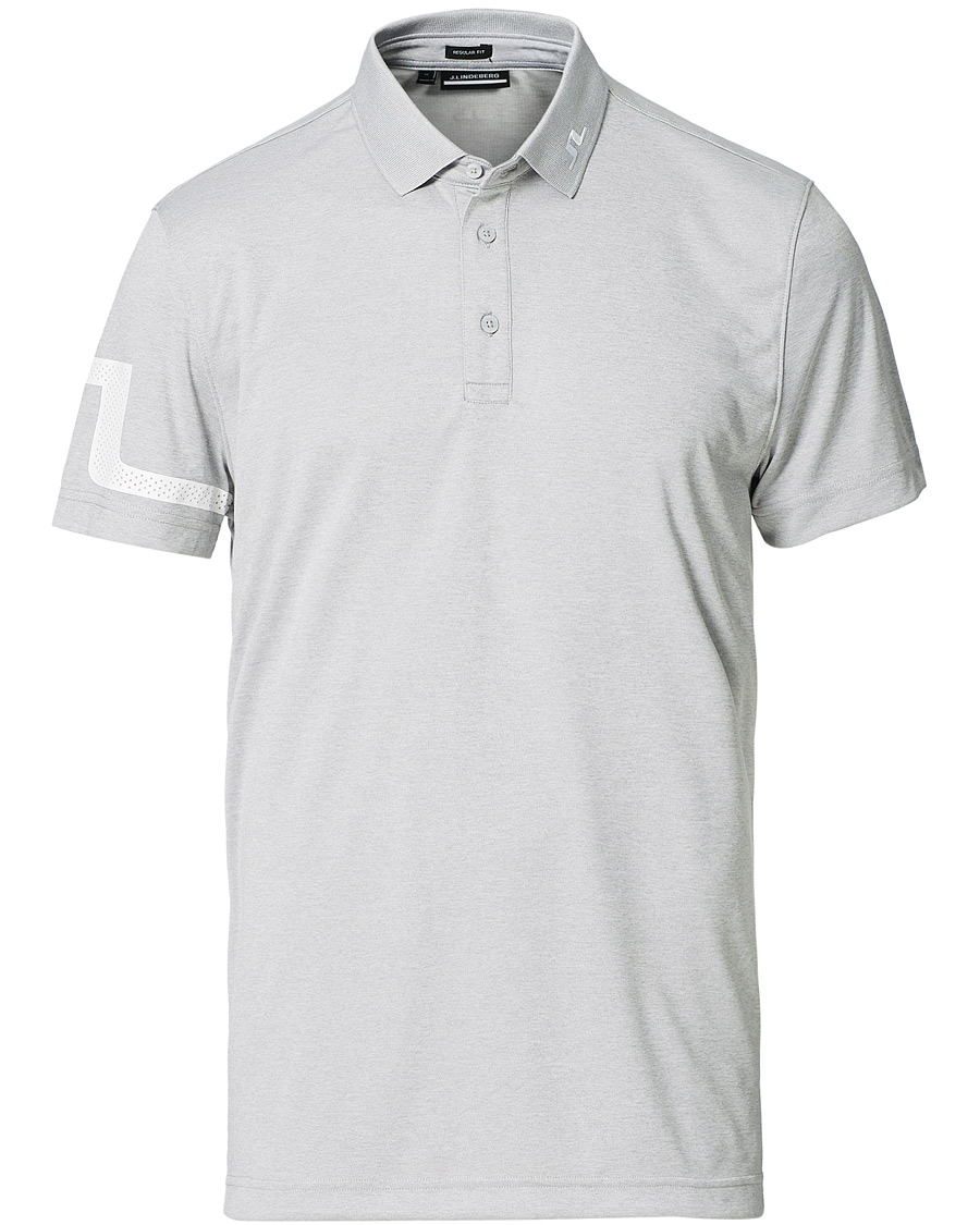 Men | Polo Shirts | J.Lindeberg | Heath Regular Fit Golf Polo Micro Chip Melange