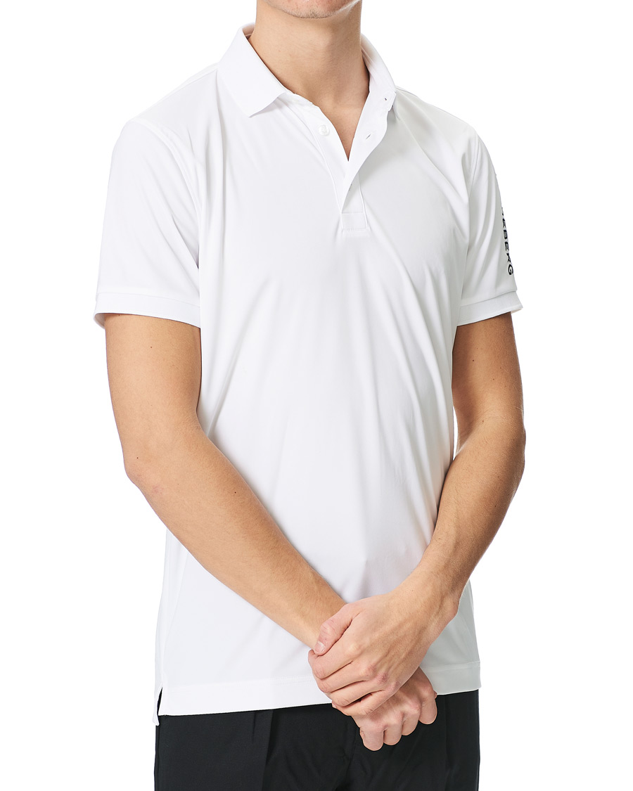 Men | Polo Shirts | J.Lindeberg | Tour Tech Slim Fit Golf Polo White