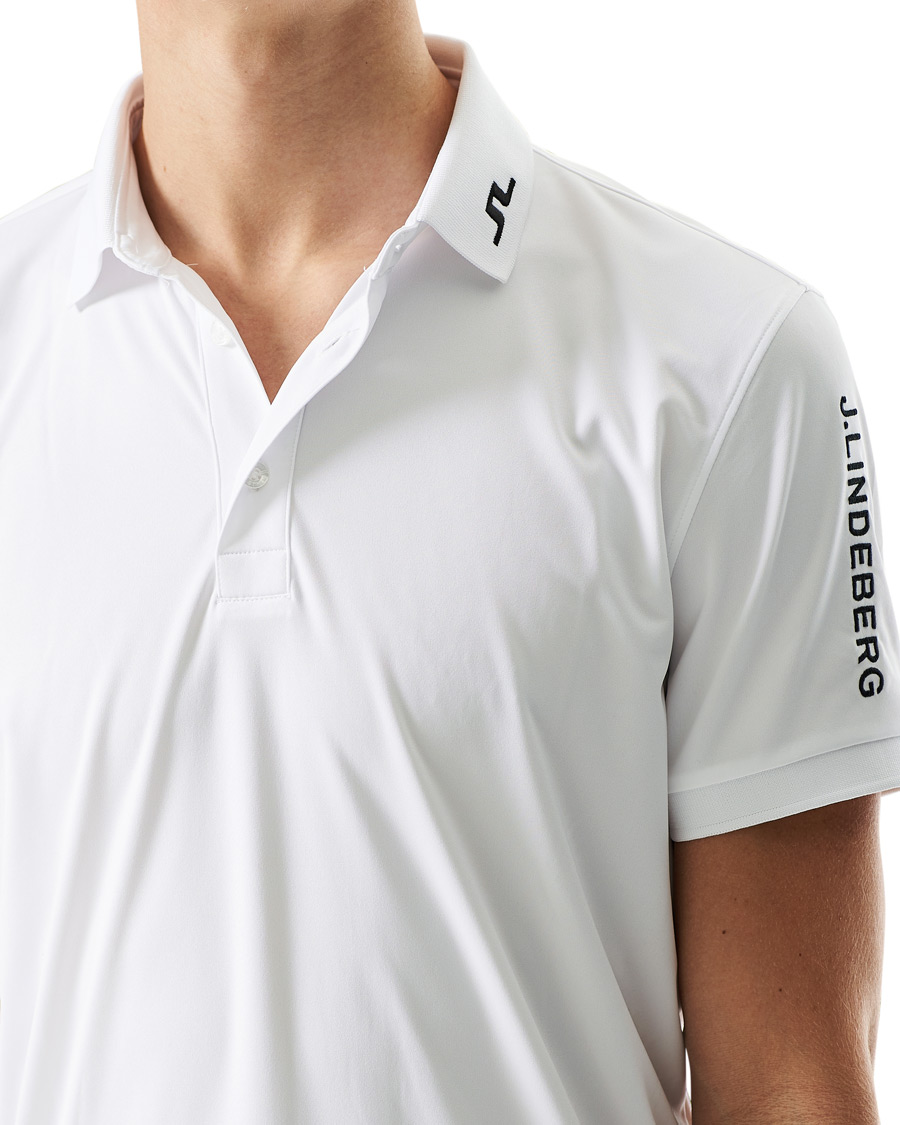 Men | Polo Shirts | J.Lindeberg | Tour Tech Slim Fit Golf Polo White