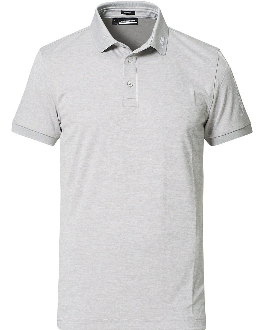 Men | Polo Shirts | J.Lindeberg | Tour Tech Slim Fit Golf Polo Micro Chip Melange